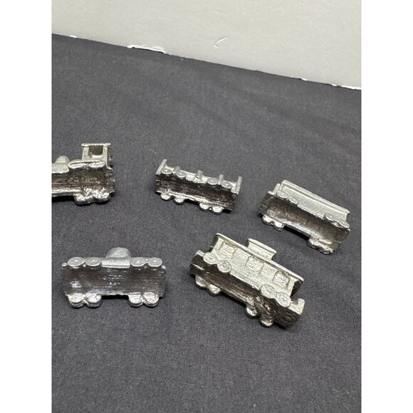 Vintage Metzke 1984 Pewter Miniature Train Set 6-Piece Decorative Collectible Bi - Picture 7 of 10